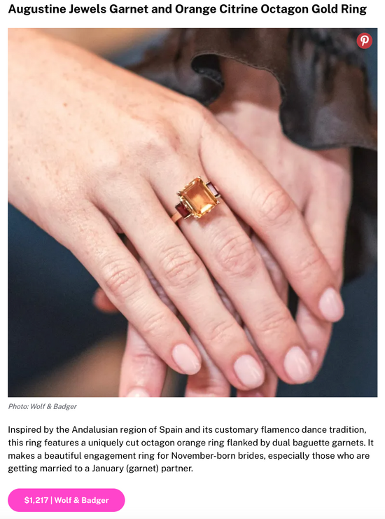 Augustine Jewels Featured in The Knot