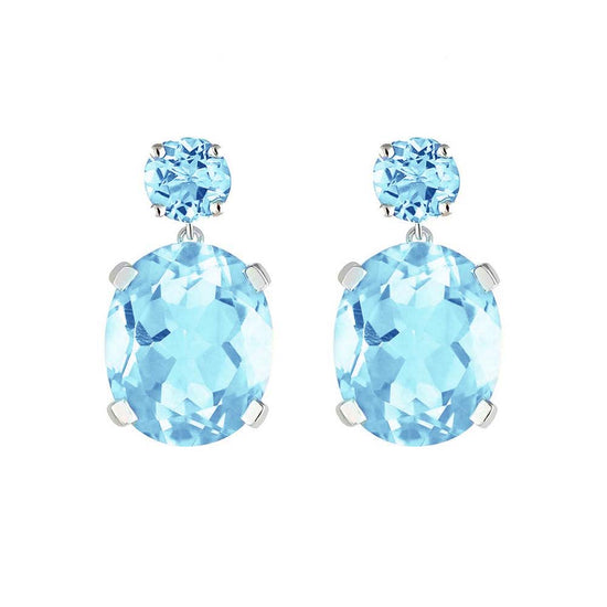 Sterling Silver Sky Blue Topaz Drop Earrings