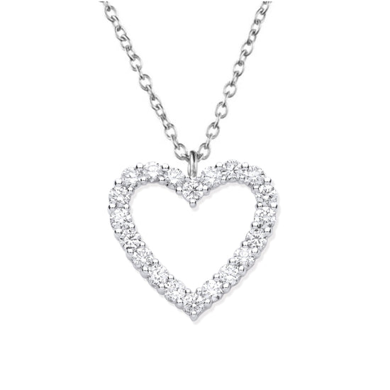 18ct White Gold Heart Necklace