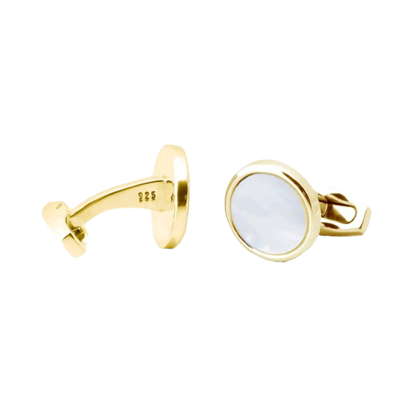 Yellow Gold Plated Mother of Pearl Cufflinks