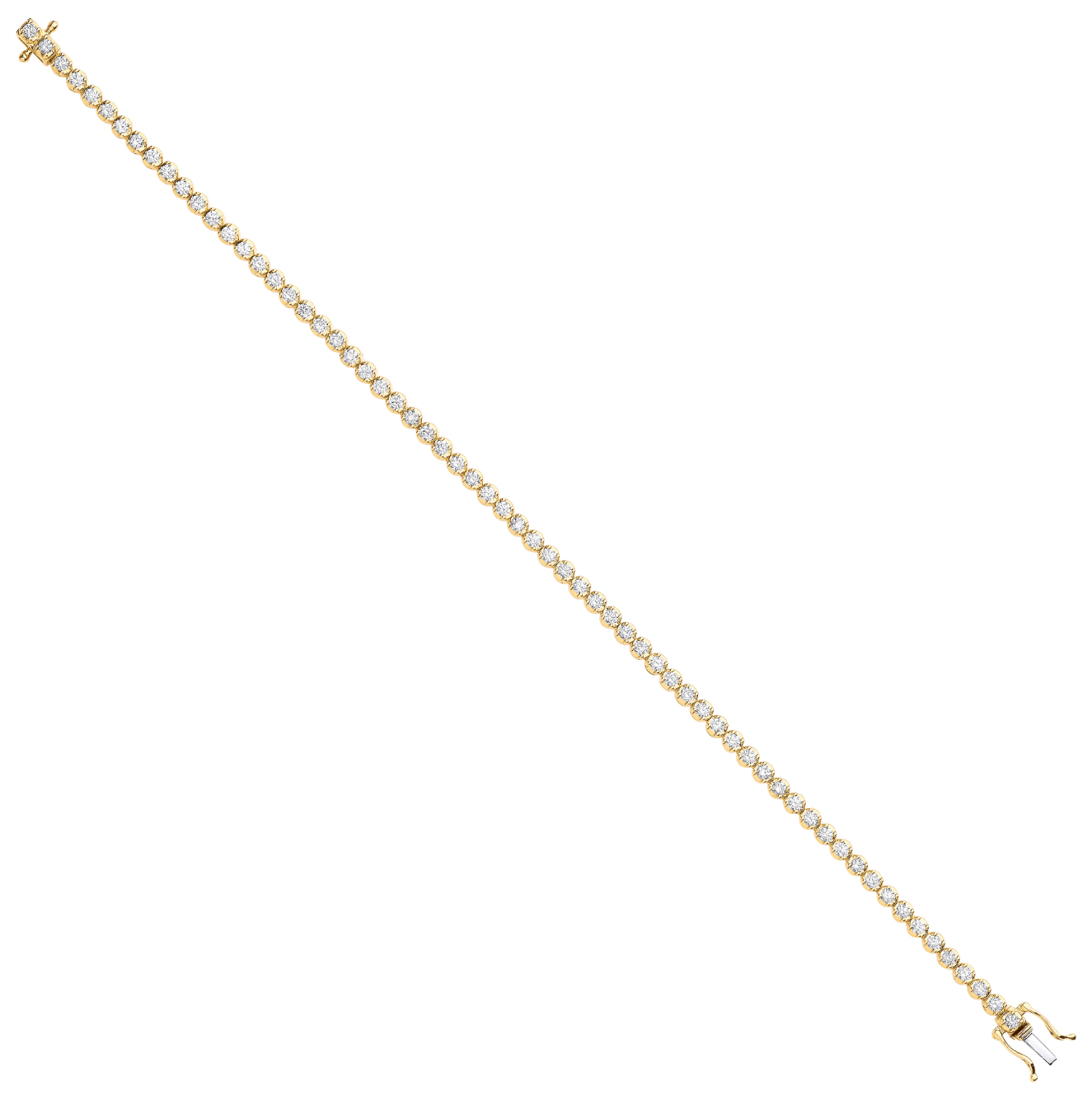 18ct Yellow Gold 2.00ct Diamond Tennis Bracelet