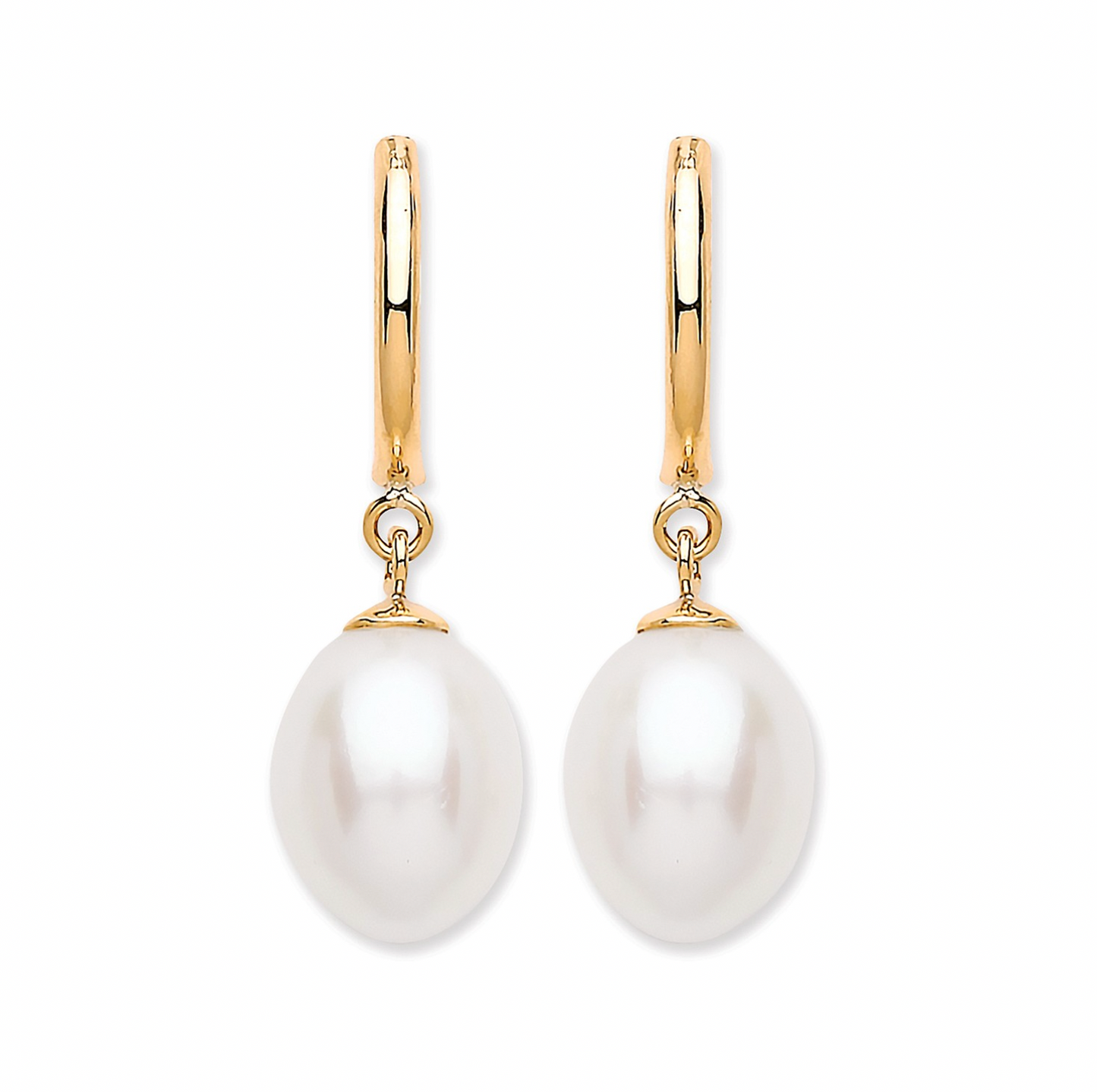 9ct Yellow Gold Freshwater Pearl Drop Earrings