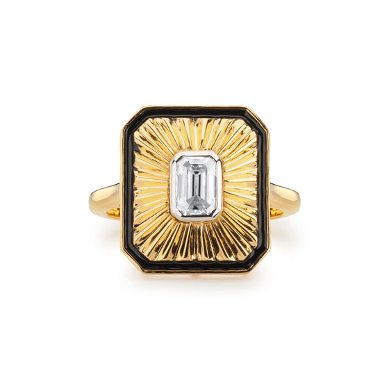 New York Collection Art Deco Diamond Gold Cocktail Ring by Augustine Jewels