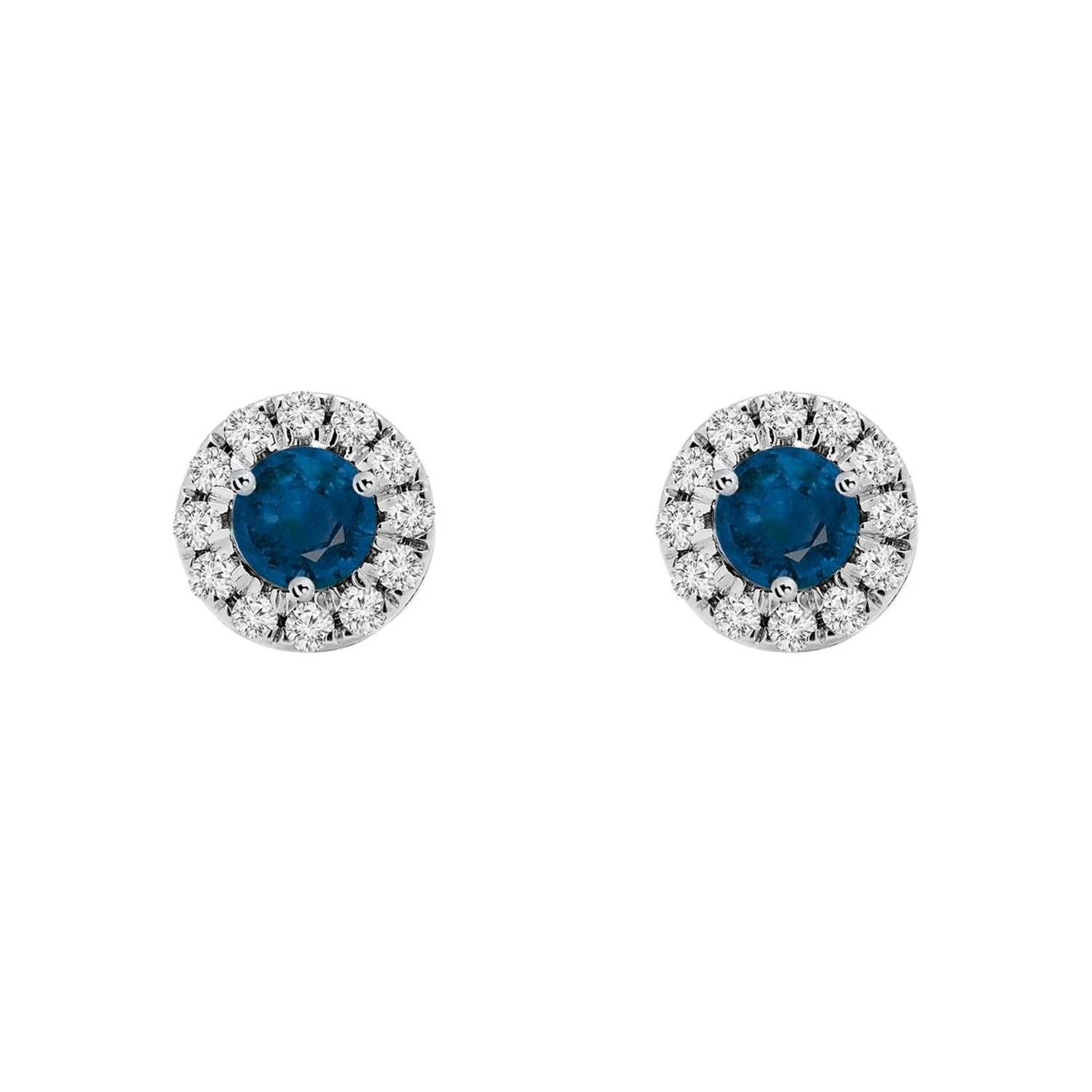 Birthstone Halo Earrings in Sapphire