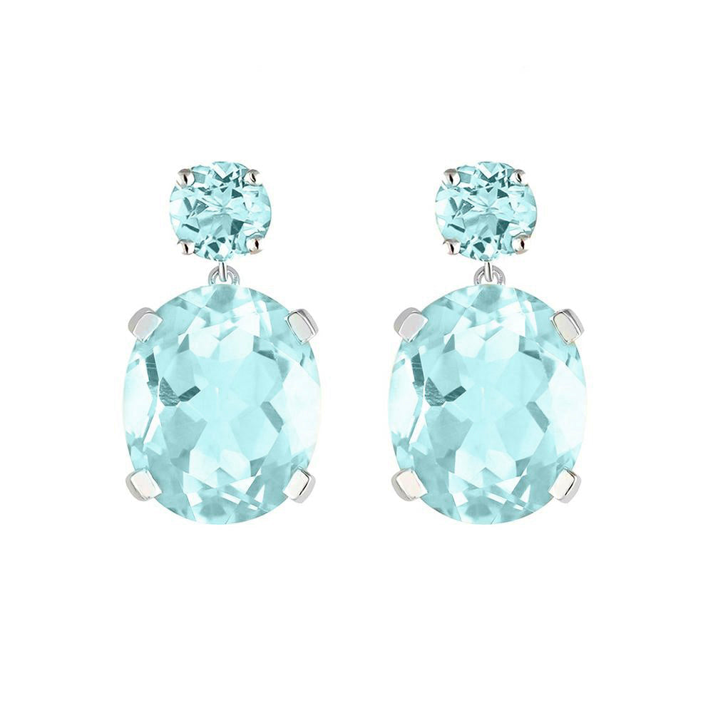 Sterling Silver Sky Blue Topaz Drop Earrings Augustine Jewels London